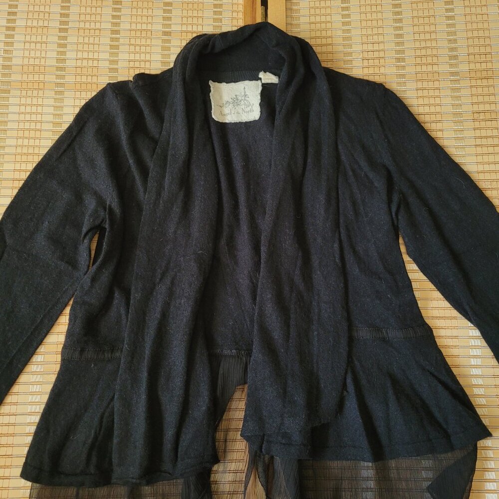 ANTHROPOLOGIE ANGEL OF THE NORTH Wool Blend Chiffon Cardigan